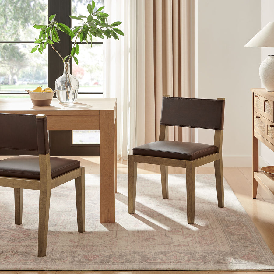 Bora Vegan Leather Dining Side Chair in Espresso