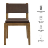 Bora Vegan Leather Dining Side Chair in Espresso