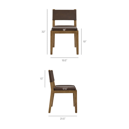 Calder Vegan Leather Dining Side Chair by Furniture for America