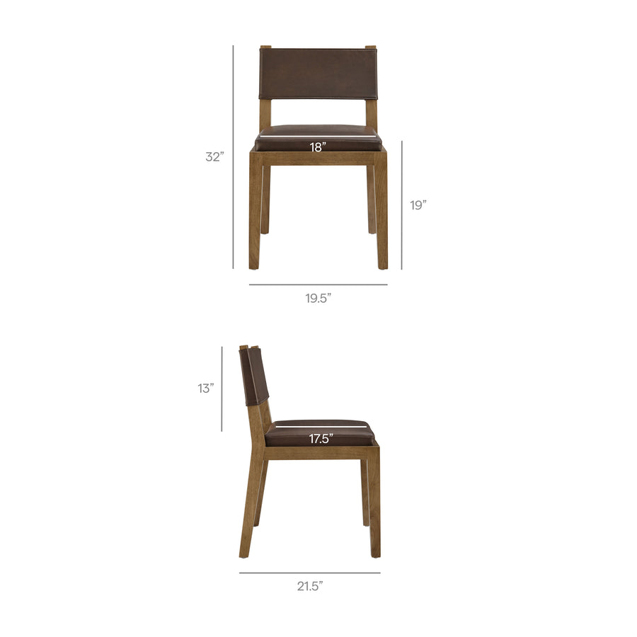 Bora Vegan Leather Dining Side Chair in Espresso