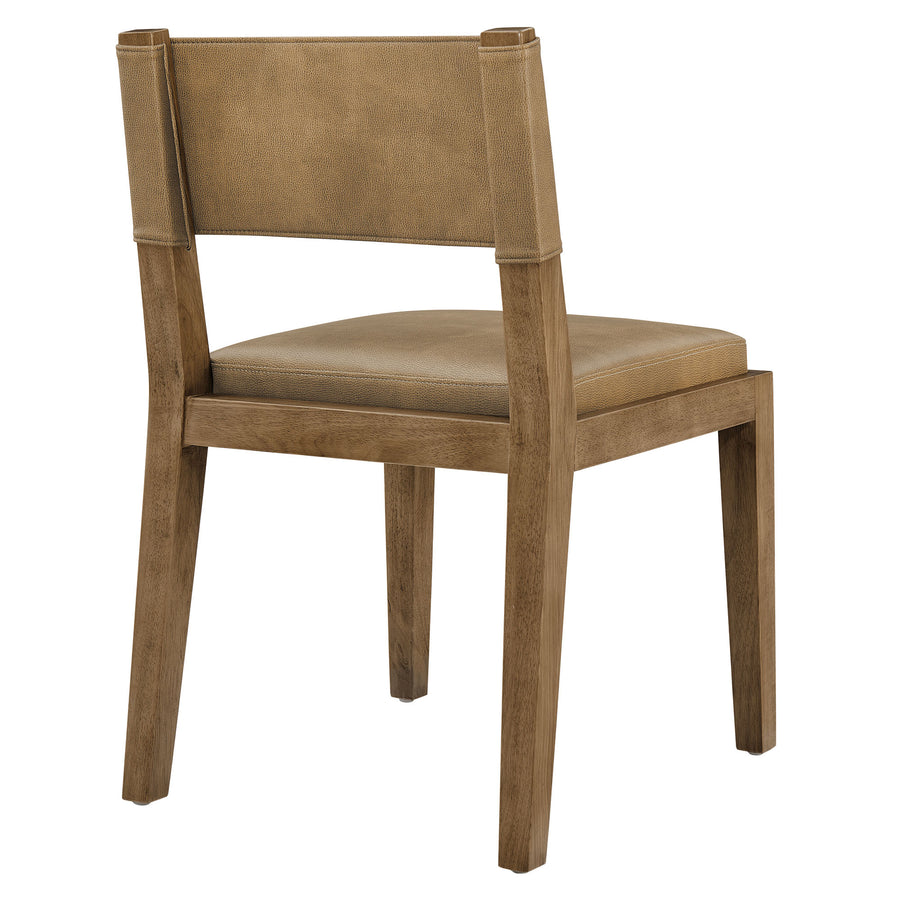 Bora Vegan Leather Dining Side Chair in Toast
