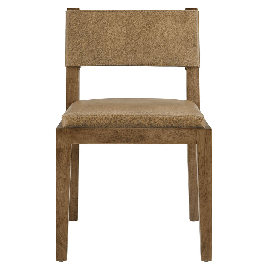 Bora Vegan Leather Dining Side Chair in Toast