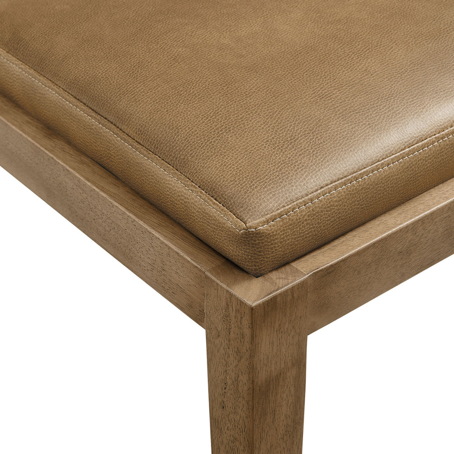 Bora Vegan Leather Dining Side Chair in Toast