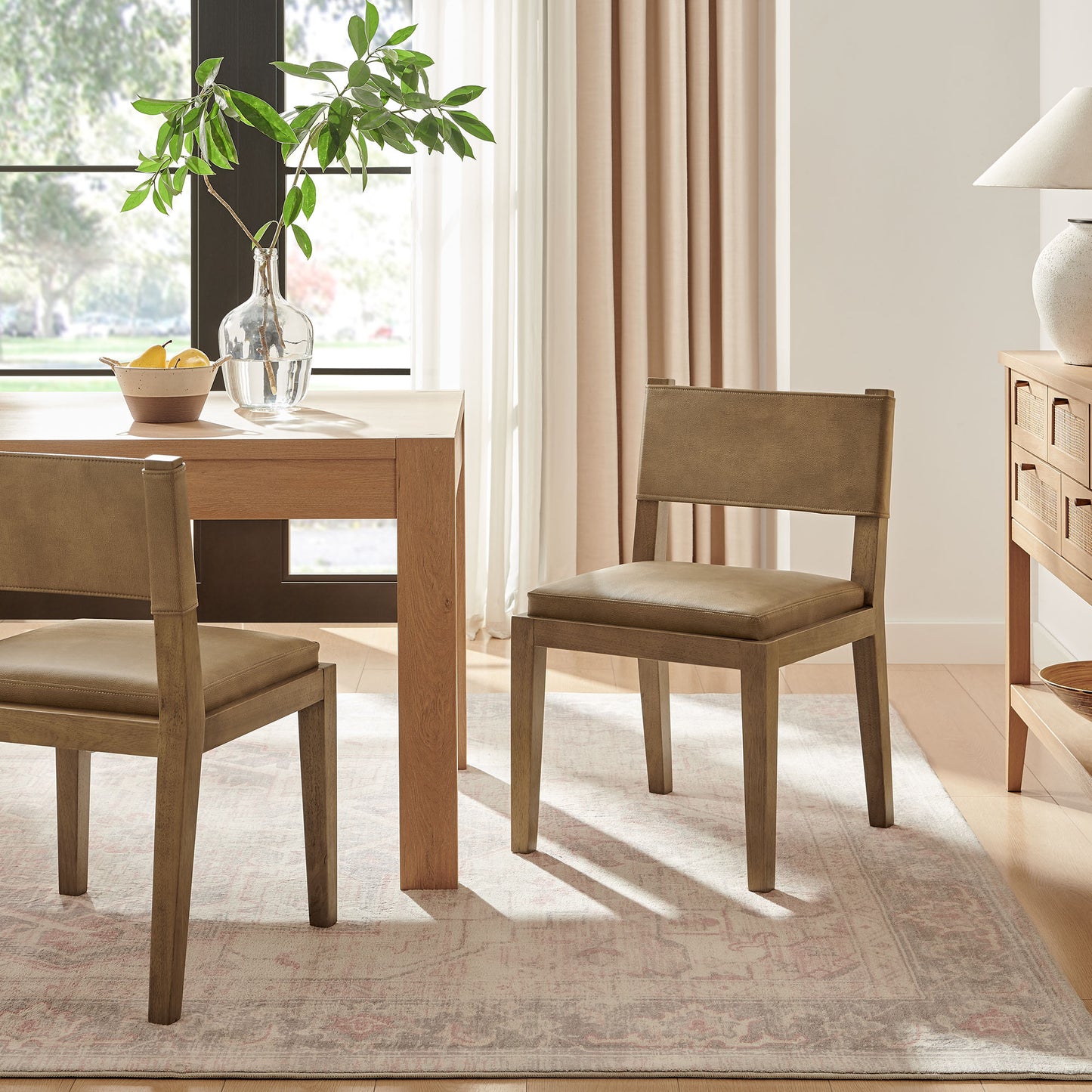 Calder Vegan Leather Dining Side Chair by Furniture for America