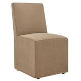 Yara Upholstered Linen-Blend Slipcovered Dining Chair in Almond