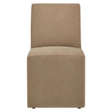 Yara Upholstered Linen-Blend Slipcovered Dining Chair in Almond