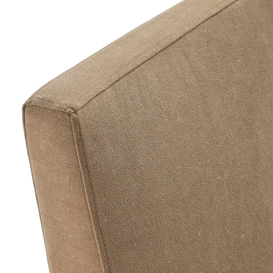 Yara Upholstered Linen-Blend Slipcovered Dining Chair in Almond