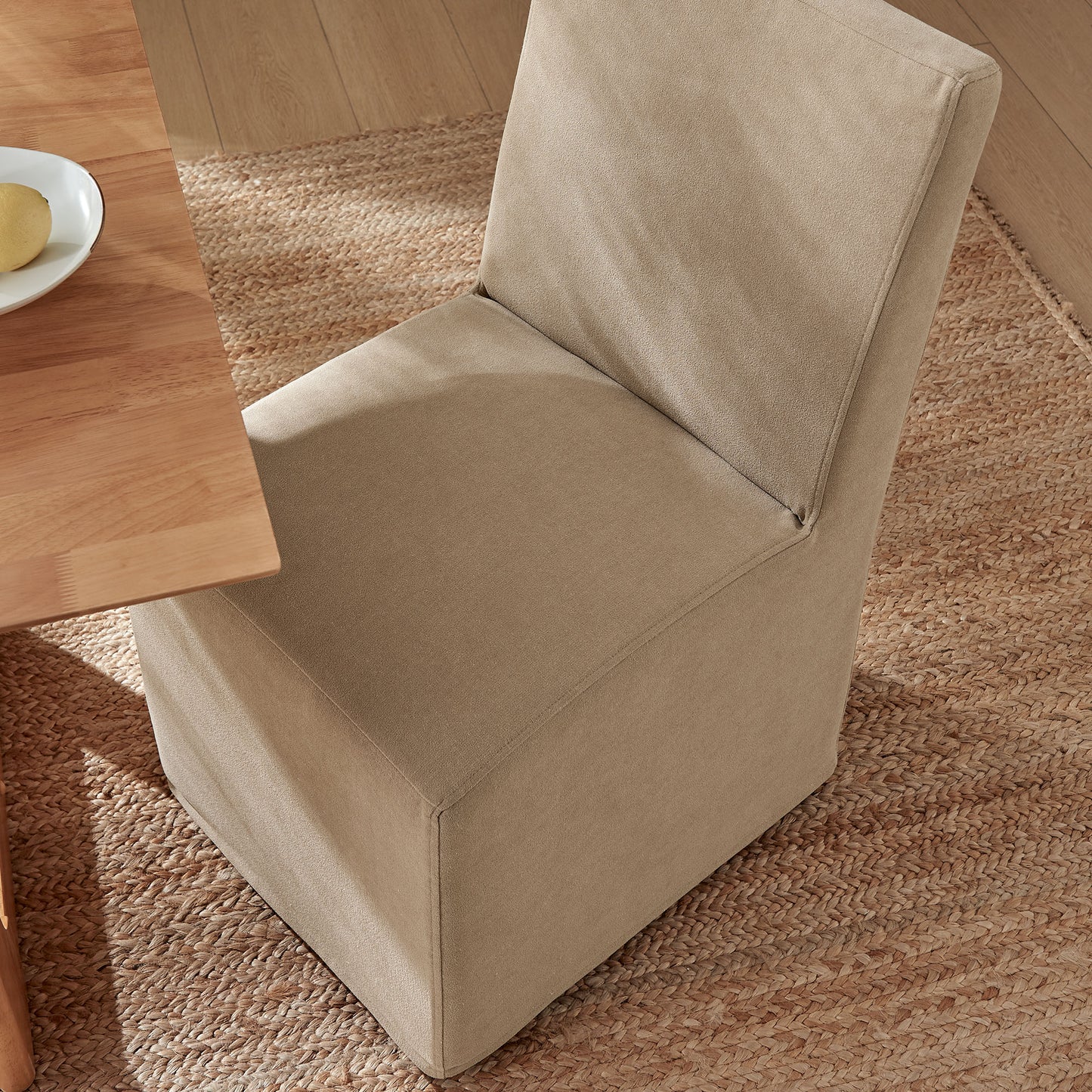 Tessera Upholstered Linen-Blend Slipcovered Dining Chair by Furniture for America