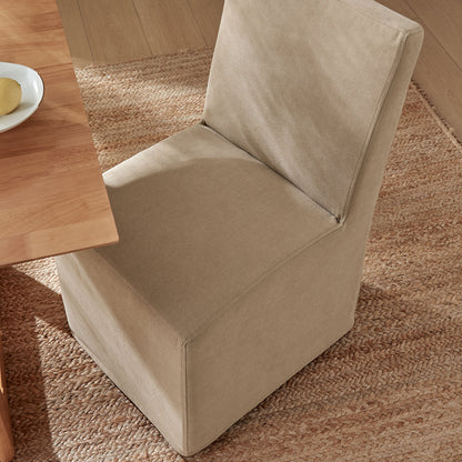 Tessera Upholstered Linen-Blend Slipcovered Dining Chair by Furniture for America