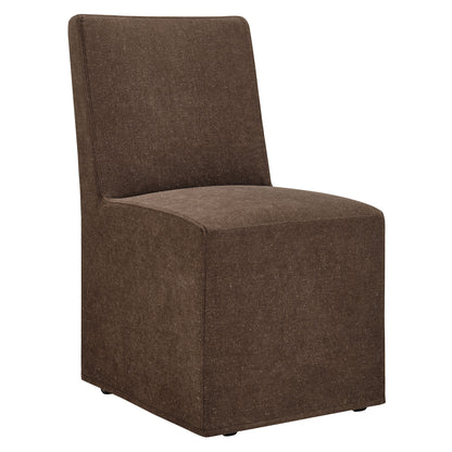 Tessera Upholstered Linen-Blend Slipcovered Dining Chair by Furniture for America