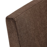 Yara Upholstered Linen-Blend Slipcovered Dining Chair in Cocoa