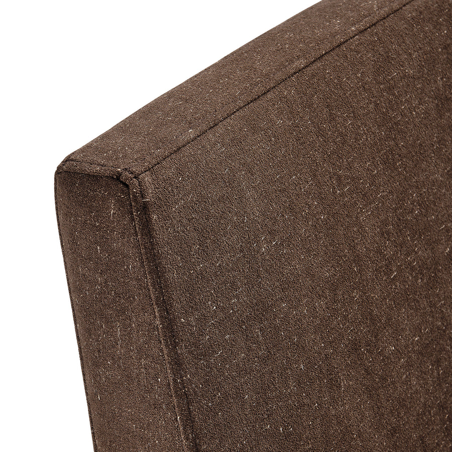 Yara Upholstered Linen-Blend Slipcovered Dining Chair in Cocoa