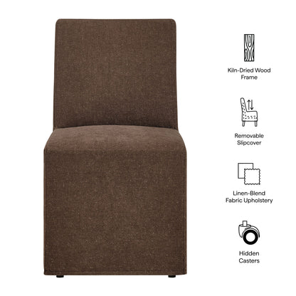 Tessera Upholstered Linen-Blend Slipcovered Dining Chair by Furniture for America