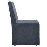 Yara Upholstered Linen-Blend Slipcovered Dining Chair in Denim
