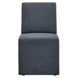 Yara Upholstered Linen-Blend Slipcovered Dining Chair in Denim