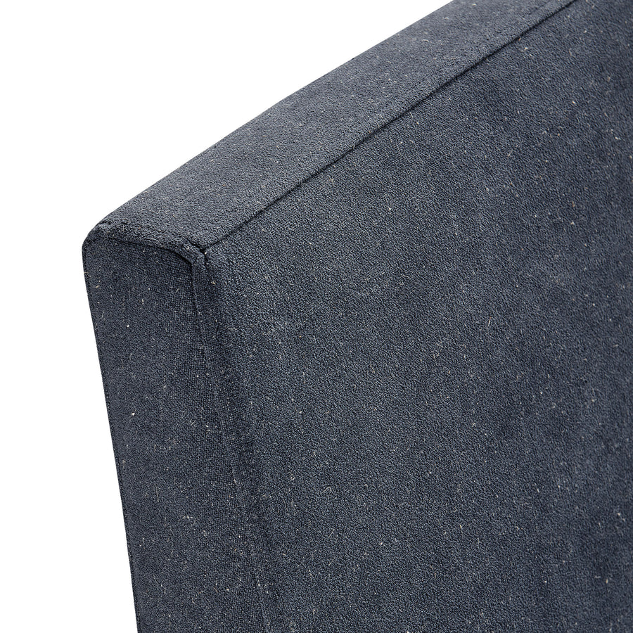 Yara Upholstered Linen-Blend Slipcovered Dining Chair in Denim