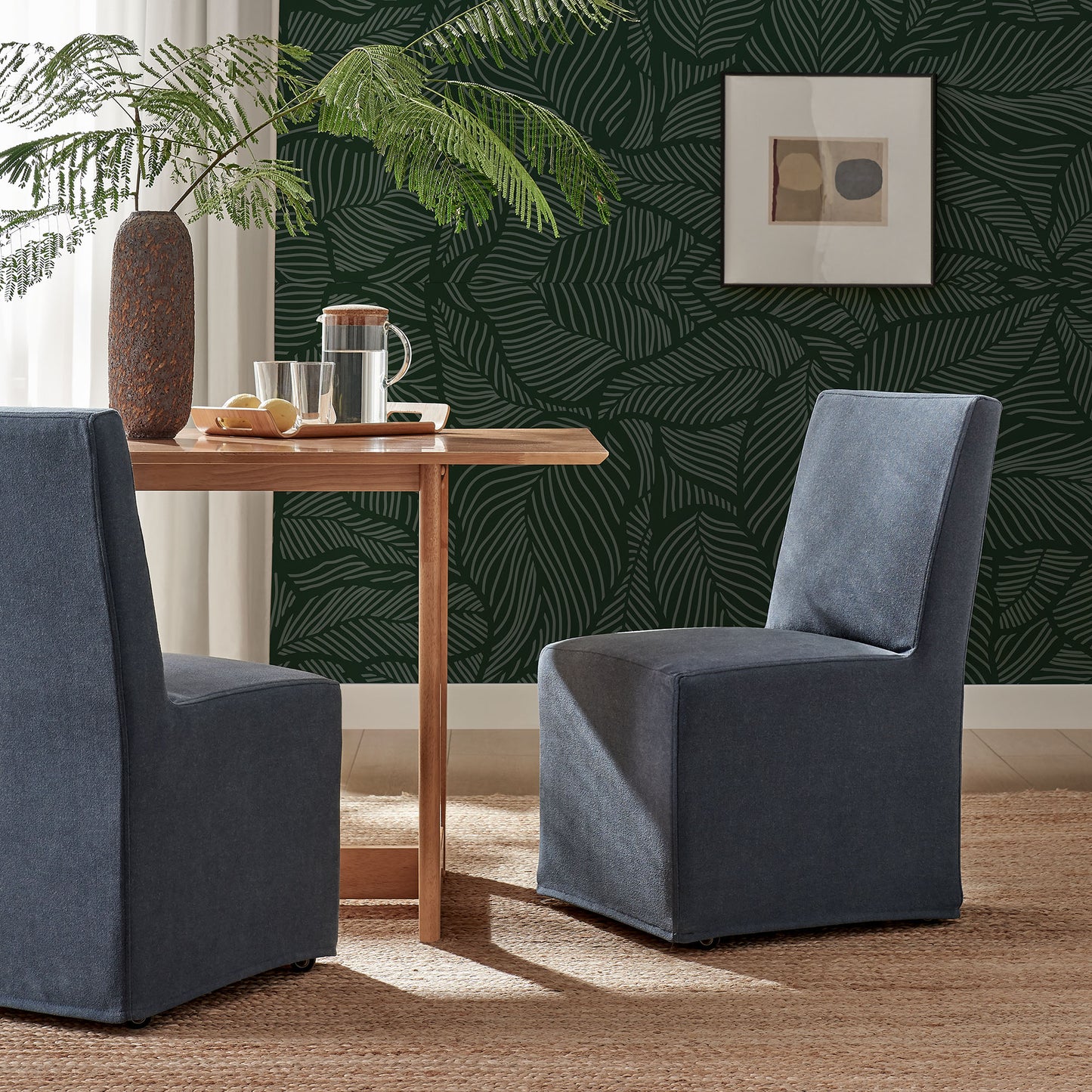 Tessera Upholstered Linen-Blend Slipcovered Dining Chair by Furniture for America