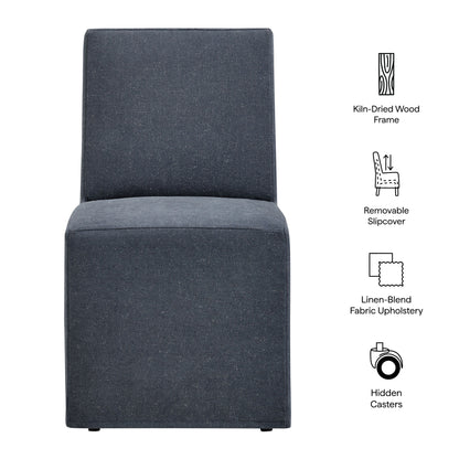 Tessera Upholstered Linen-Blend Slipcovered Dining Chair by Furniture for America