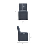 Yara Upholstered Linen-Blend Slipcovered Dining Chair in Denim