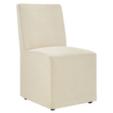 Yara Upholstered Linen-Blend Slipcovered Dining Chair in Linen
