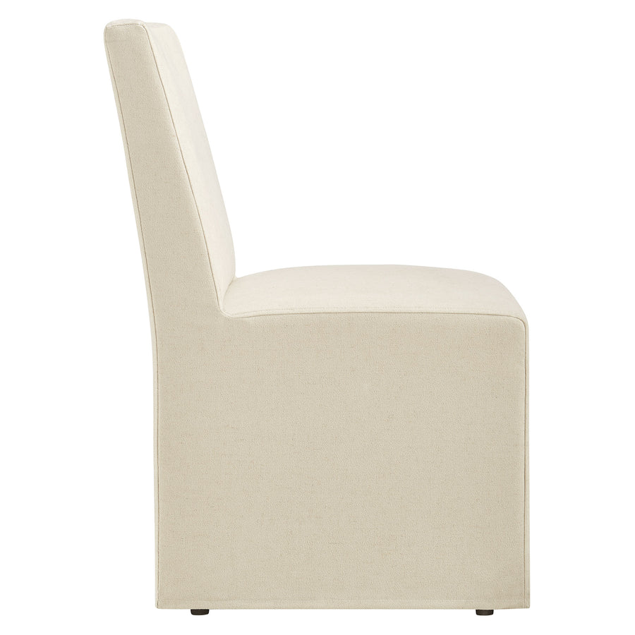 Yara Upholstered Linen-Blend Slipcovered Dining Chair in Linen