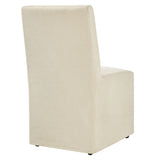 Yara Upholstered Linen-Blend Slipcovered Dining Chair in Linen