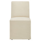 Yara Upholstered Linen-Blend Slipcovered Dining Chair in Linen