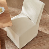 Yara Upholstered Linen-Blend Slipcovered Dining Chair in Linen