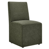 Yara Upholstered Linen-Blend Slipcovered Dining Chair in Sage
