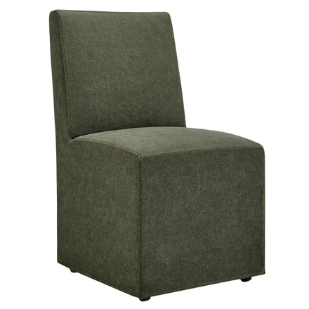 Tessera Upholstered Linen-Blend Slipcovered Dining Chair in Sage