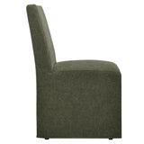 Yara Upholstered Linen-Blend Slipcovered Dining Chair in Sage