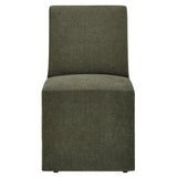 Yara Upholstered Linen-Blend Slipcovered Dining Chair in Sage
