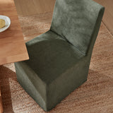 Yara Upholstered Linen-Blend Slipcovered Dining Chair in Sage