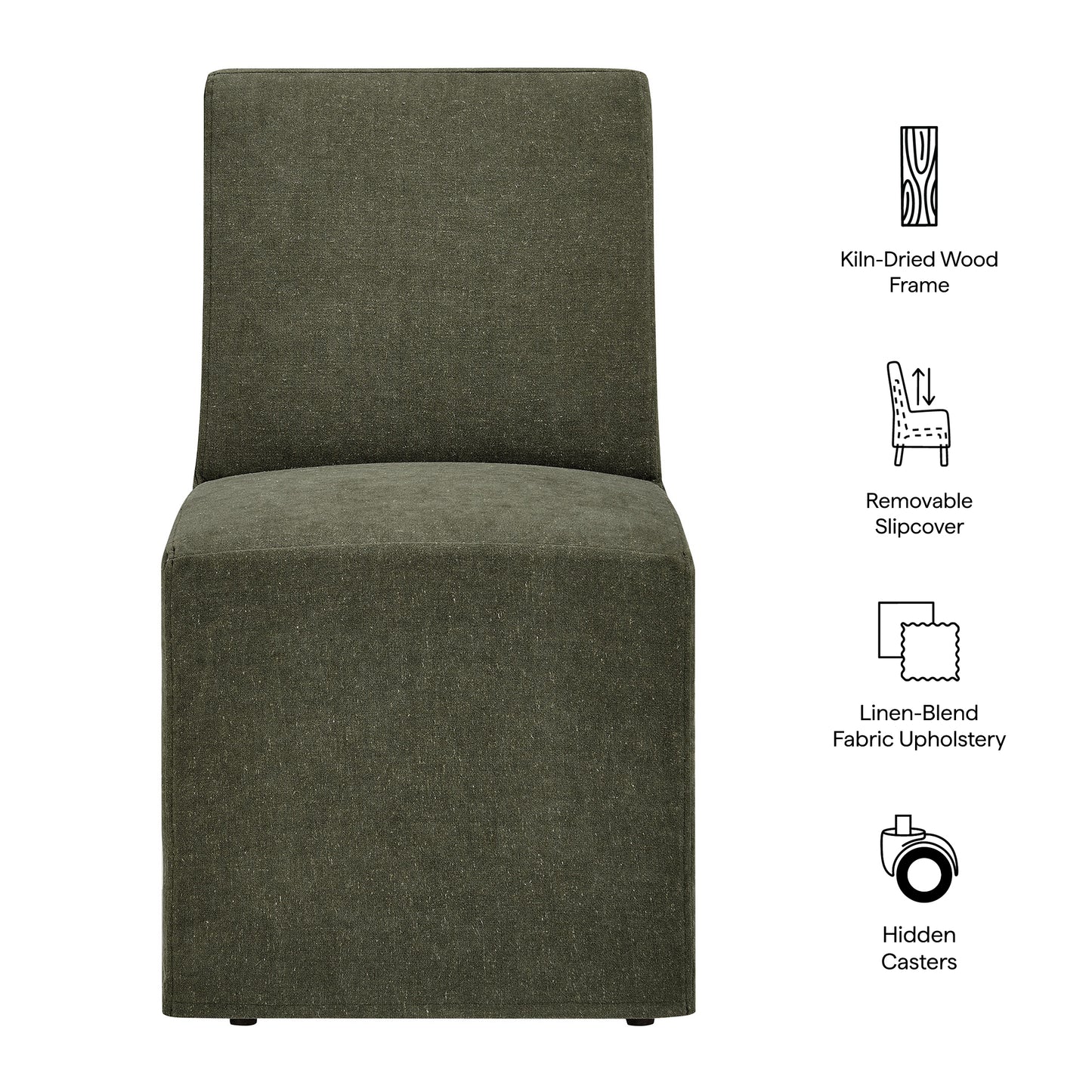 Tessera Upholstered Linen-Blend Slipcovered Dining Chair by Furniture for America