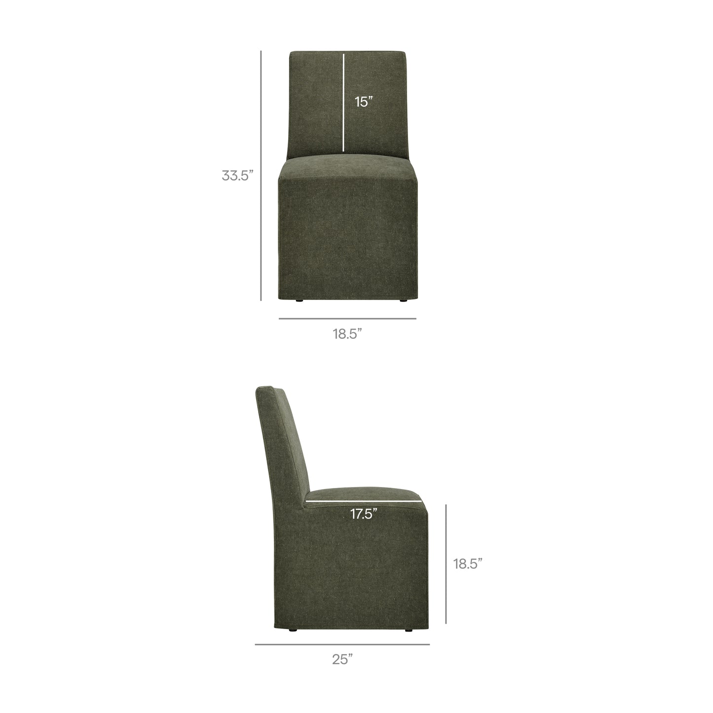 Tessera Upholstered Linen-Blend Slipcovered Dining Chair by Furniture for America
