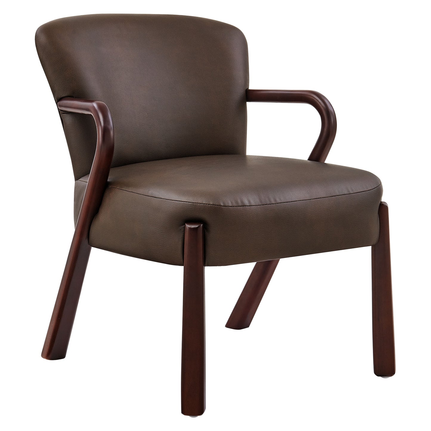 Levante Faux Leather Upholstered Accent Armchair in Espresso