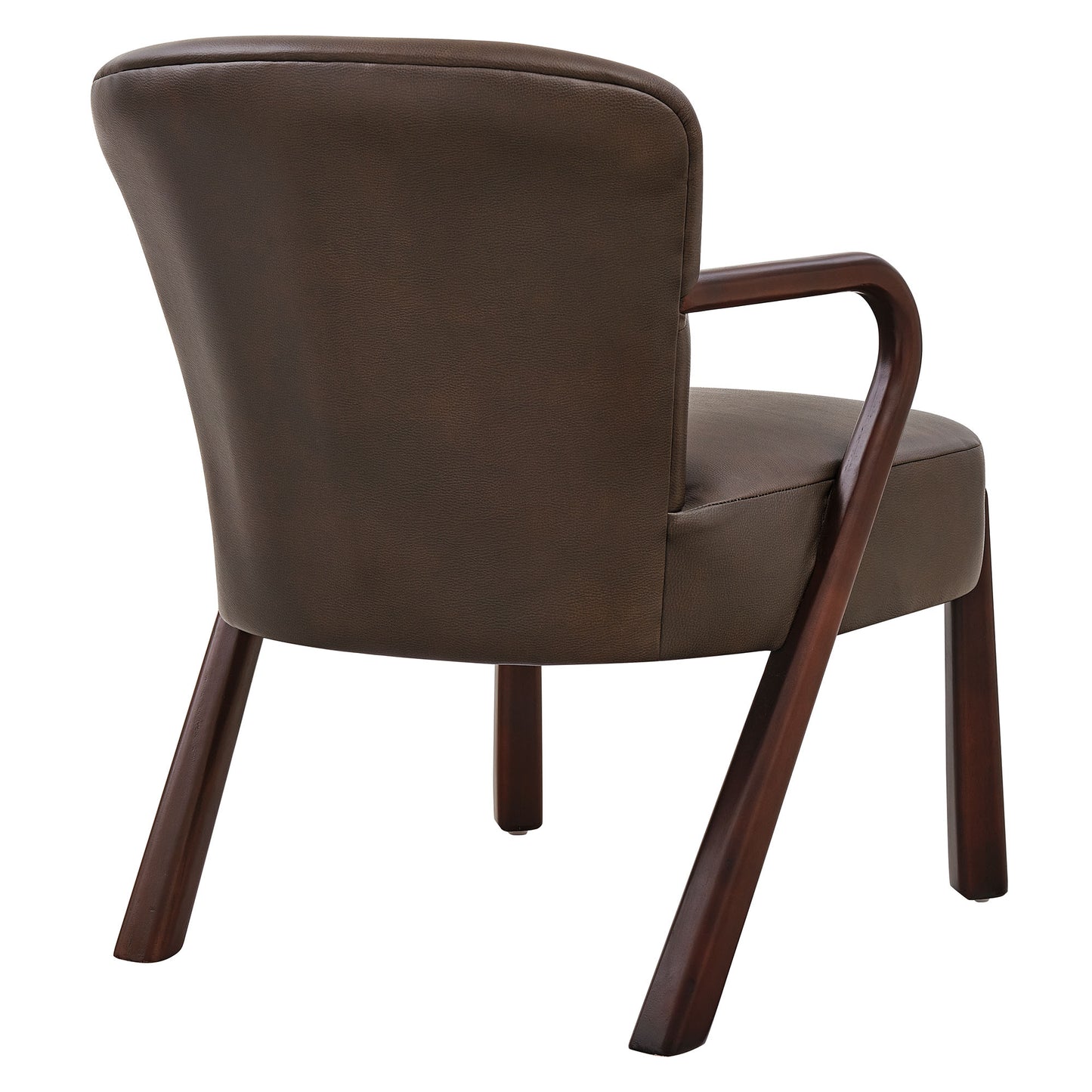 Levante Faux Leather Upholstered Accent Armchair in Espresso