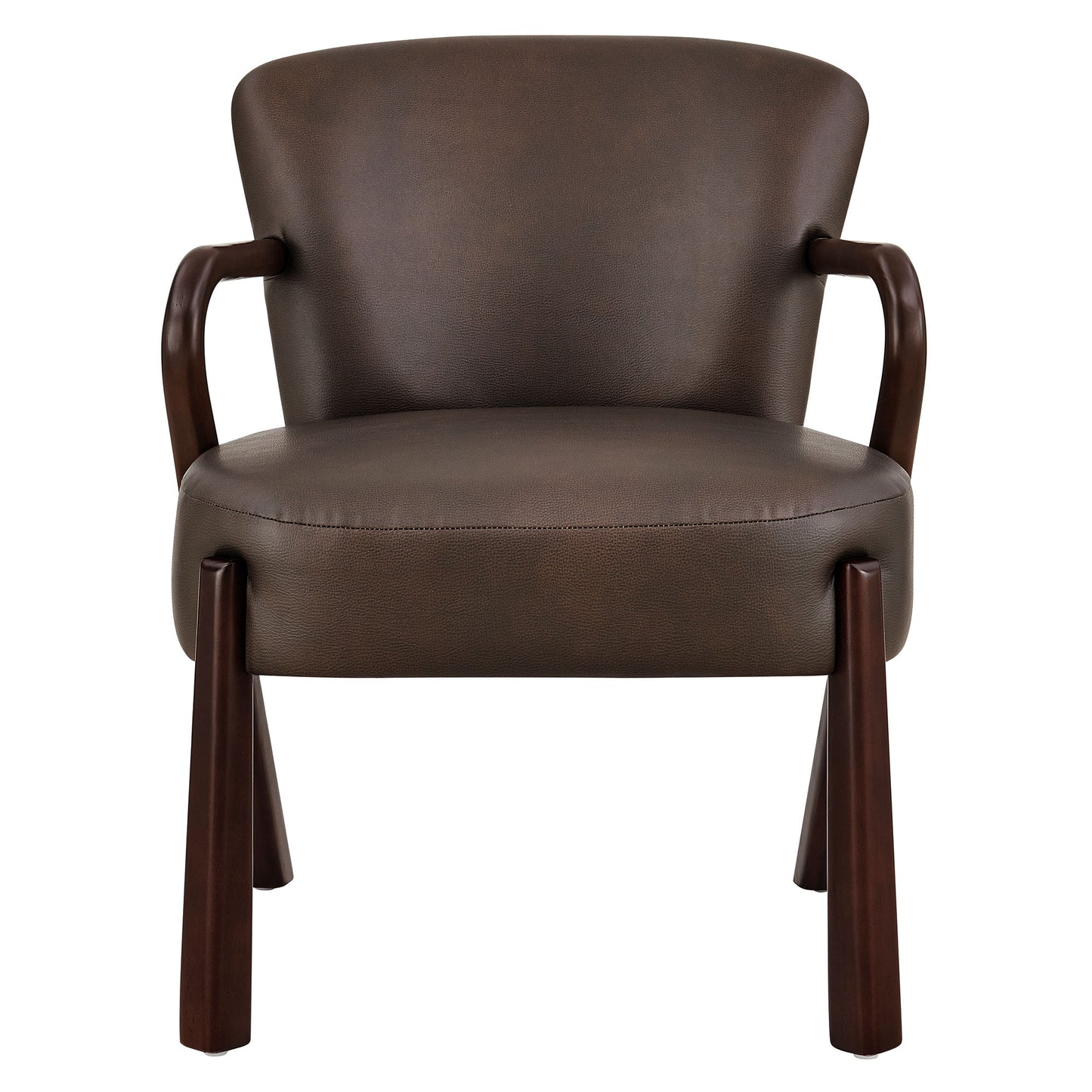 Levante Faux Leather Upholstered Accent Armchair in Espresso
