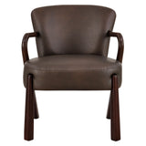 Levante Faux Leather Upholstered Accent Armchair in Espresso