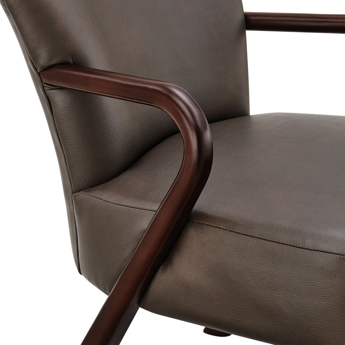 Levante Faux Leather Upholstered Accent Armchair in Espresso