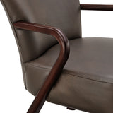 Levante Faux Leather Upholstered Accent Armchair in Espresso