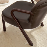 Levante Faux Leather Upholstered Accent Armchair in Espresso