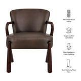 Levante Faux Leather Upholstered Accent Armchair in Espresso