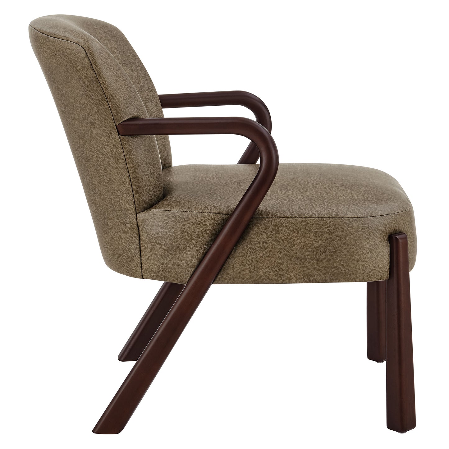 Levante Faux Leather Upholstered Accent Armchair in Mushroom
