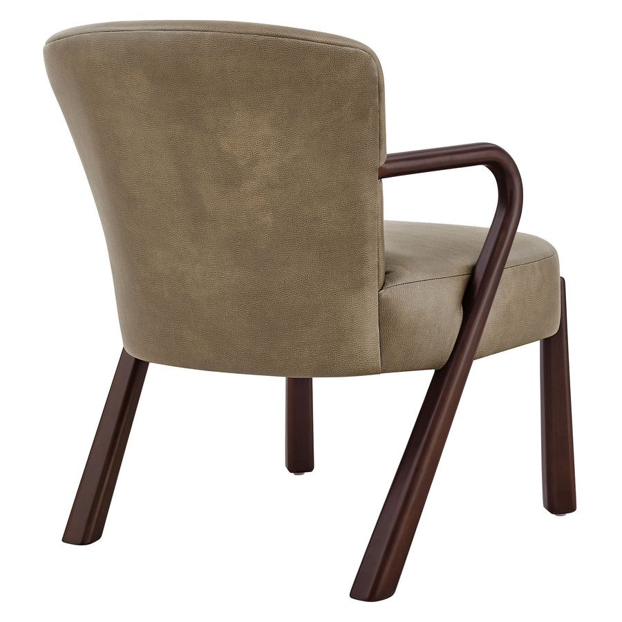 Levante Faux Leather Upholstered Accent Armchair in Mushroom