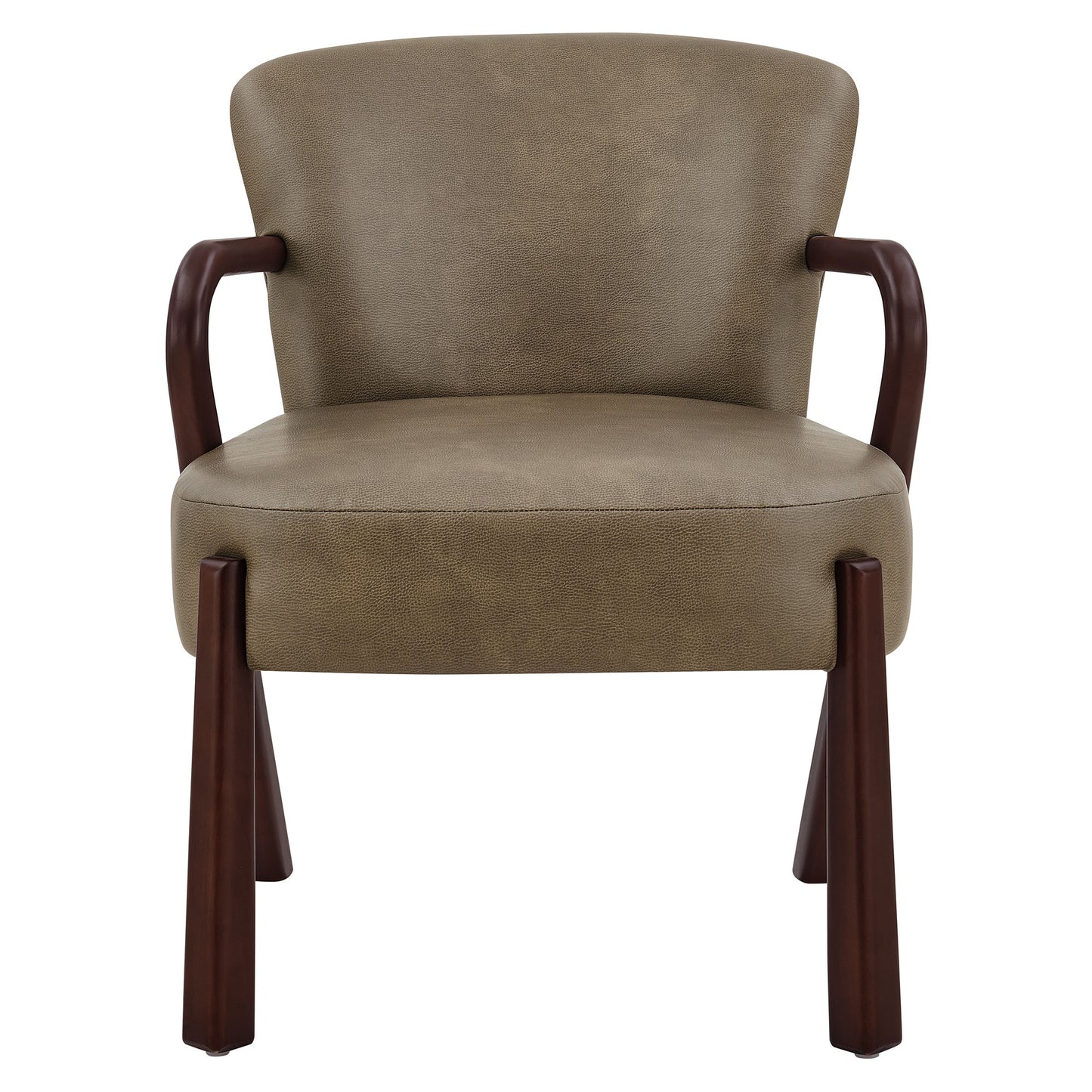 Levante Faux Leather Upholstered Accent Armchair in Mushroom