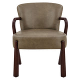 Levante Faux Leather Upholstered Accent Armchair in Mushroom