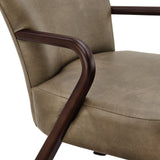 Levante Faux Leather Upholstered Accent Armchair in Mushroom