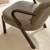 Levante Faux Leather Upholstered Accent Armchair in Mushroom