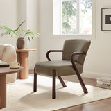 Levante Faux Leather Upholstered Accent Armchair in Mushroom